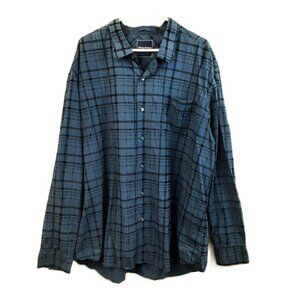 Tommy Bahama Button Down 3XL Dark Blue Long Sleeve Button Lyocell/Cotton Blend